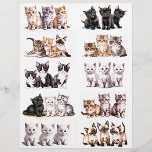Adorable Sets of Watercolor Kittens