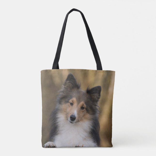Adorable Sheltie Pup Tote Bag (Back)