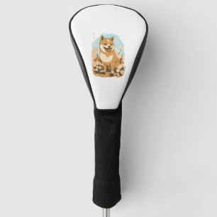 Adorable Shiba Inu T-shirt Art Print with Graphic  Golf Head Cover
