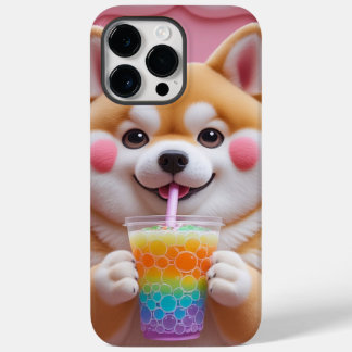 Adorable Shiba Inu with Rainbow Bubble Tea Phone  Case-Mate iPhone 14 Pro Max Case