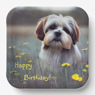 Adorable Shih Tzu Paper Plate
