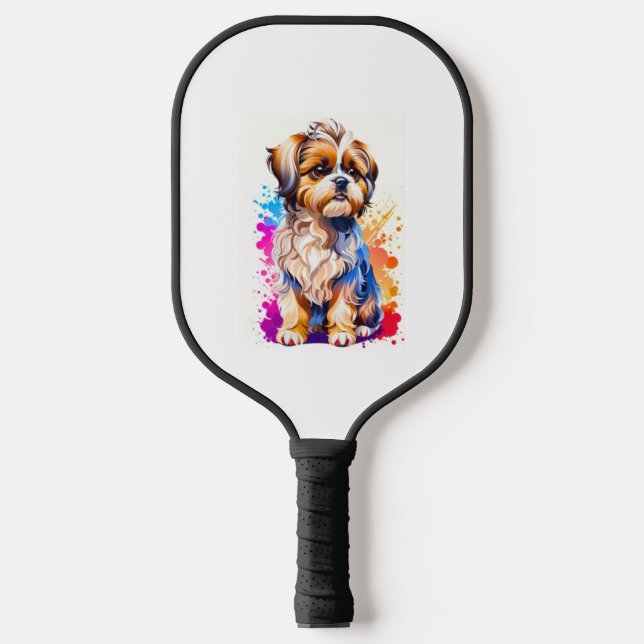 Adorable Shih Tzu Pickleball Paddle (Front)