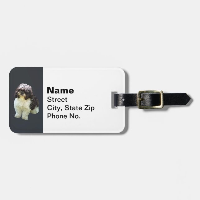 Adorable Shih Tzu Puppy Luggage Tag (Front Horizontal)