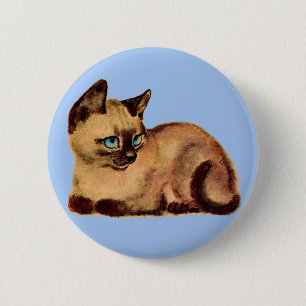 adorable Siamese cat kitten 2 Inch Round Button