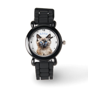 Adorable Siamese Kitten Personalized Watch