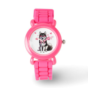 Adorable Siberian Husky Kids' Watch