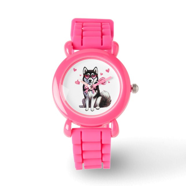 Adorable Siberian Husky Kids' Watch (Front)