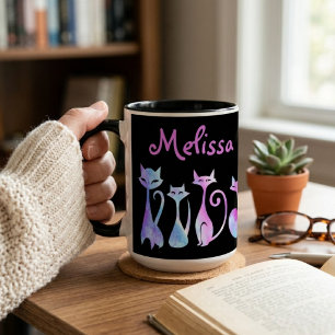 Adorable Silhouettes Of Cats Mug