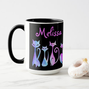 Adorable Silhouettes Of Cats Mug