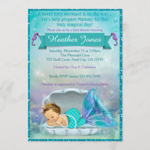 Adorable Sirène douche bébé Invitations #130
