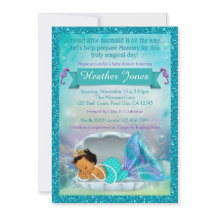 Adorable Sirène Douche bébé Invitations #136 MED