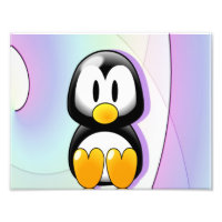 Adorable Sitting Cartoon Penguin