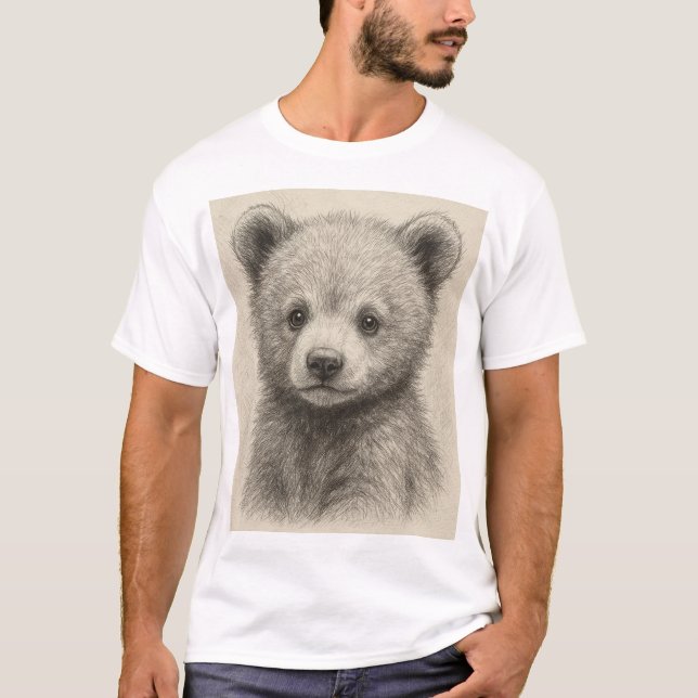 Adorable sketch Bear Cub T-Shirt (Front)