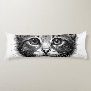 Adorable Sketch of Young Cat Body Pillow
