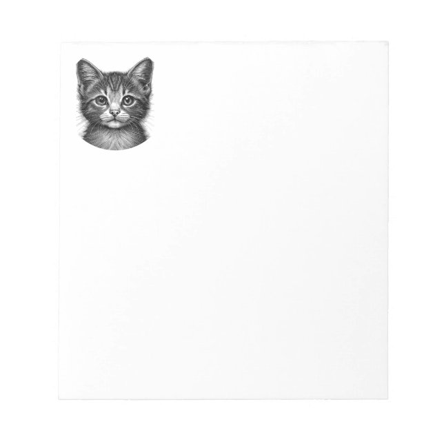 Adorable Sketch of Young Cat   Notepad (Front)