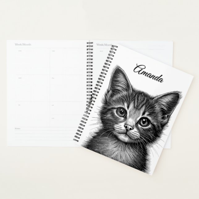 Adorable Sketch of Young Cat Personal Planner (Display)