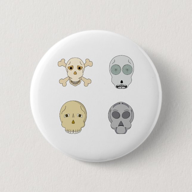 Adorable Skulls Collection 2 Inch Round Button (Front)