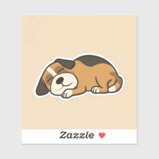 Adorable Sleepy Puppy Sticker 