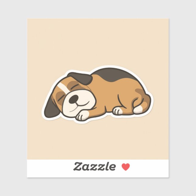 Adorable Sleepy Puppy Sticker  (Sheet)