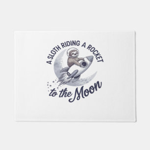 Adorable Sloth Astronaut Riding Doormat