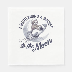 Adorable Sloth Astronaut Riding Napkin
