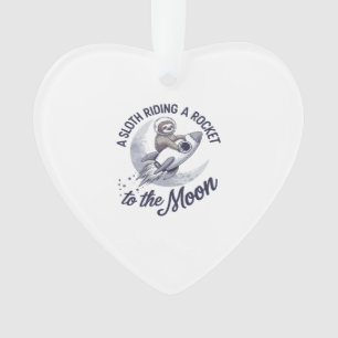 Adorable Sloth Astronaut Riding Ornament