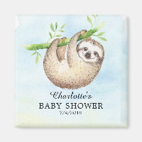 Adorable Sloth Baby Shower Favour Magnet