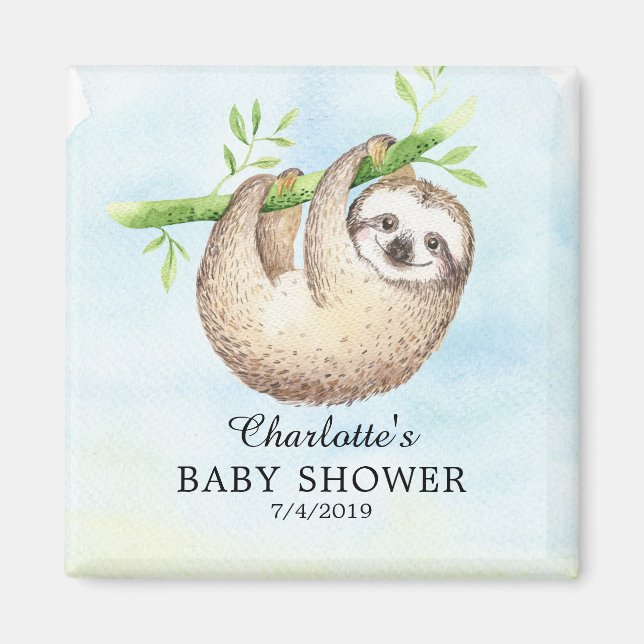 Adorable Sloth Baby Shower Favour  Magnet (Front)
