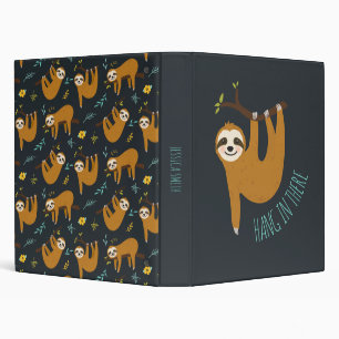 Adorable Sloth "Hang in There" Binder