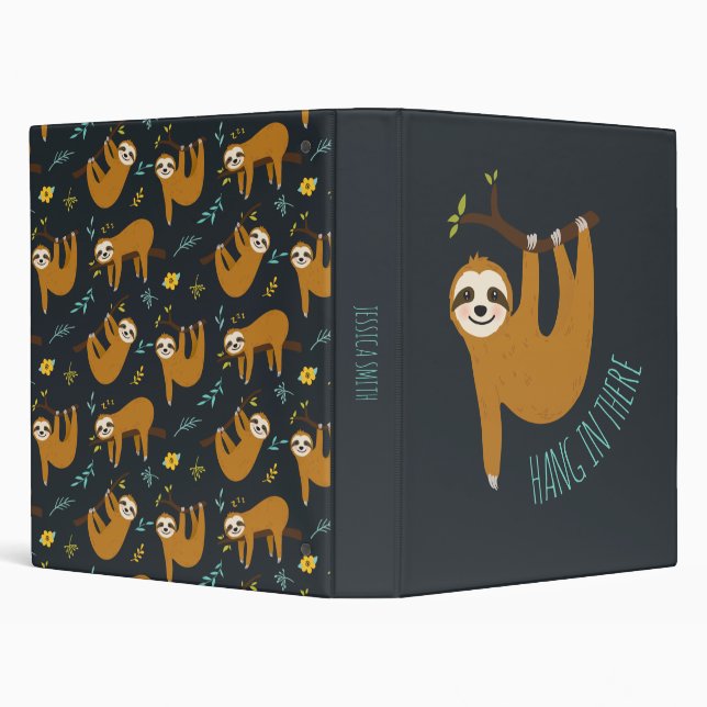Adorable Sloth "Hang in There"  Binder (Background)