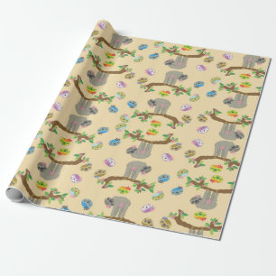 Adorable Sloth Pattern Wrapping Paper