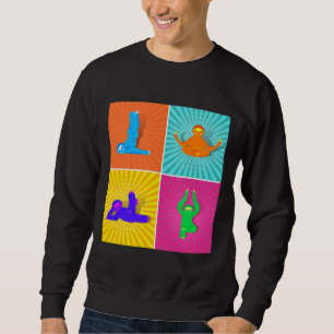 Adorable Sloth Practicing Yoga And Meditating Retr Sweatshirt