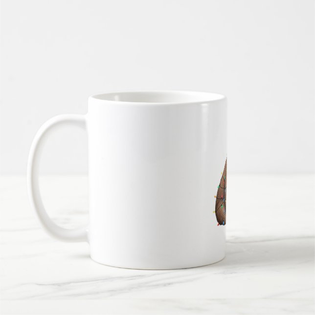 Adorable Sloth Wrapped in Holiday Lights Classic T Coffee Mug (Left)