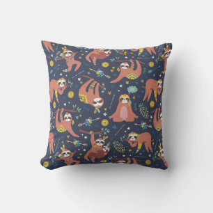 Adorable Sloths Throw Pillow