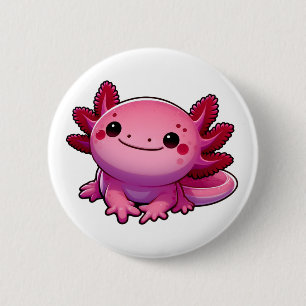 Adorable Smiling Axolotl 2 Inch Round Button