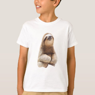 Adorable Smiling Brown Sloth Kids T-Shirt