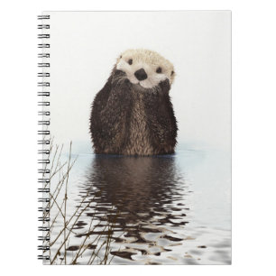 Adorable Smiling Otter in Lake Notebook