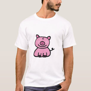 Adorable Smiling Pig Cartoon Art   T-Shirt