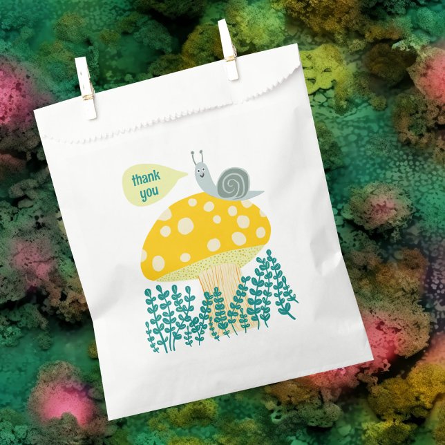 Adorable Snail Mushroom Cute Butterfly Baby Shower Favour Bag (Adorable Snail Mushroom Cute Butterfly Baby Shower THANK YOU Favor Bag
)