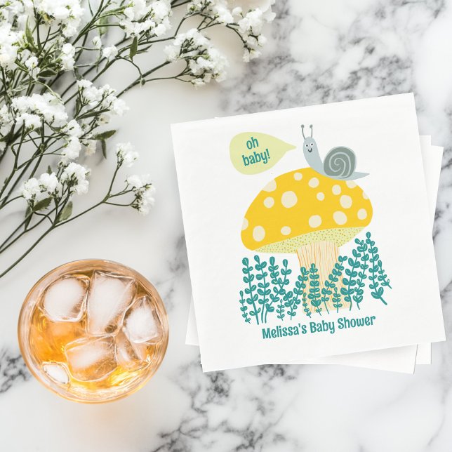 Adorable Snail Mushroom Cute Butterfly Baby Shower Napkin (Adorable Snail Mushroom Cute Butterfly Baby Shower Napkins
)