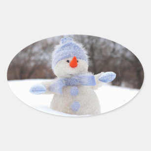 Adorable Snowman avec Sticker de Noël de l'Écharpe