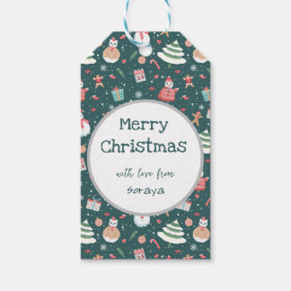 Adorable Snowman Christmas Pattern Gift Tags