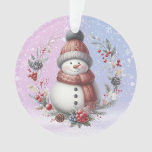 Adorable Snowman Christmas Wreath Ornament