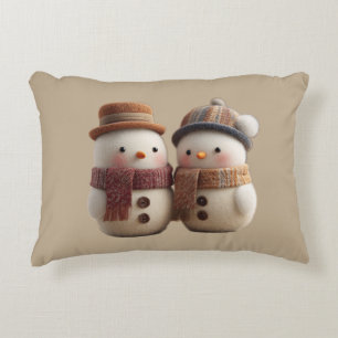 Adorable Snowman Graphic   Cozy Winter Season  Accent Pillow