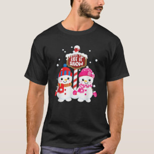Adorable Snowpersons Let it Snow Graphic at the No T-Shirt