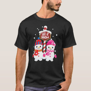 Adorable Snowpersons Let It Snow Graphic At The T-Shirt