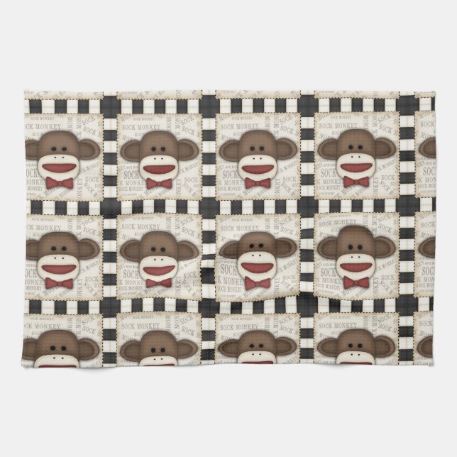 Adorable Sock Monkey Home Decor Items Kitchen Towel (Horizontal)
