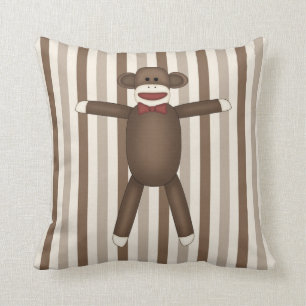 Adorable Sock Monkey Home Decor Items Throw Pillow