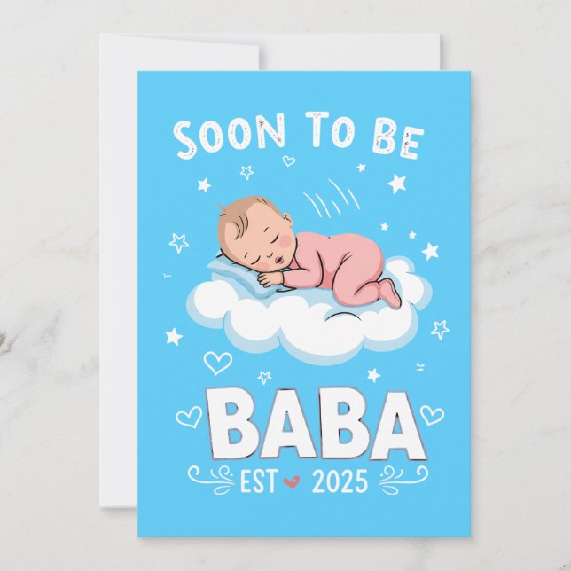 Adorable Soon to Be Baba - Pregnancy Announceme  Holiday Card (Front)