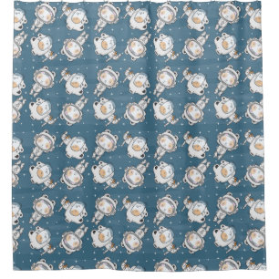 Adorable Space Cats Pattern Shower Curtain